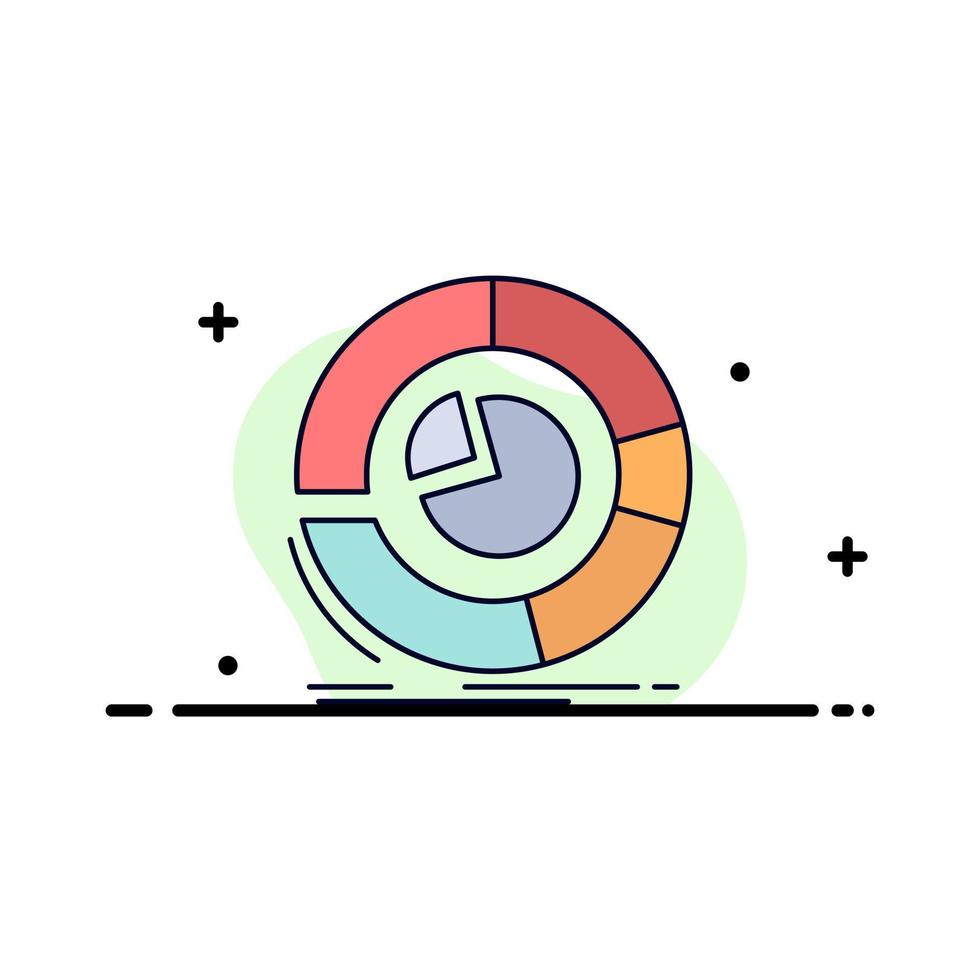 Analyse Analytik Geschäftsdiagramm Kreisdiagramm flacher Farbsymbolvektor vektor