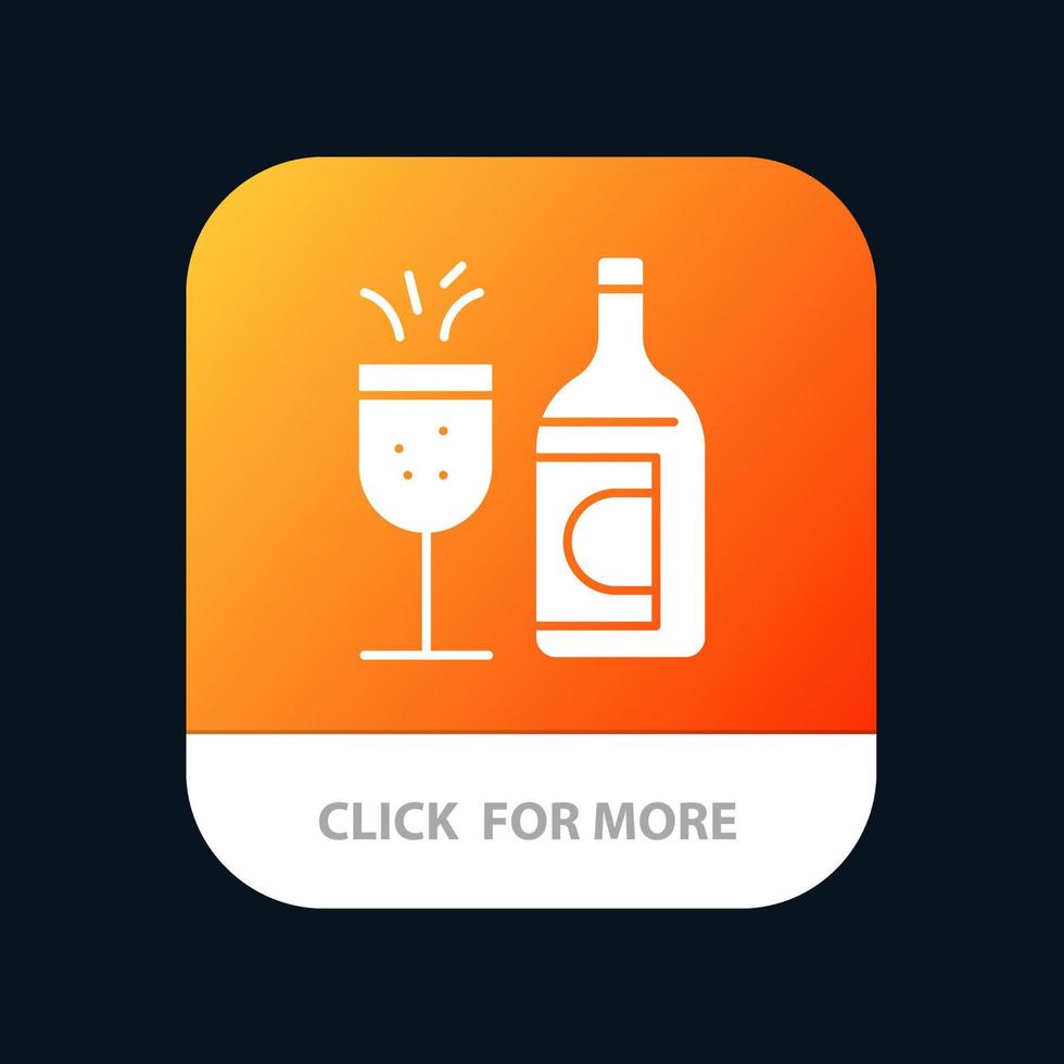 glasflasche ostern trinken mobile app-schaltfläche android- und ios-glyphenversion vektor