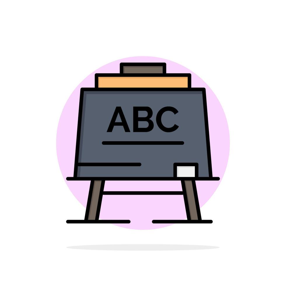 inlärning lärare ABC styrelse abstrakt cirkel bakgrund platt Färg ikon vektor