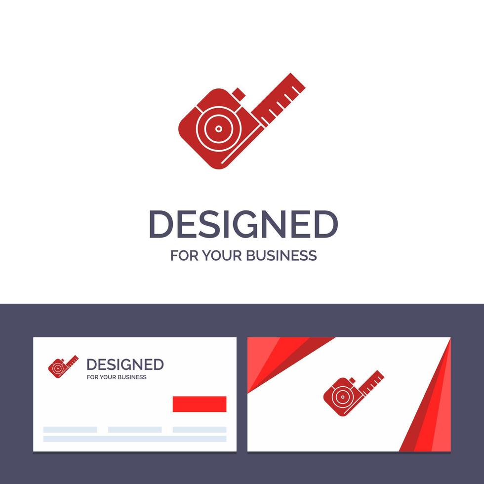 kreativ företag kort och logotyp mall mäta mätning tejp verktyg vektor illustration
