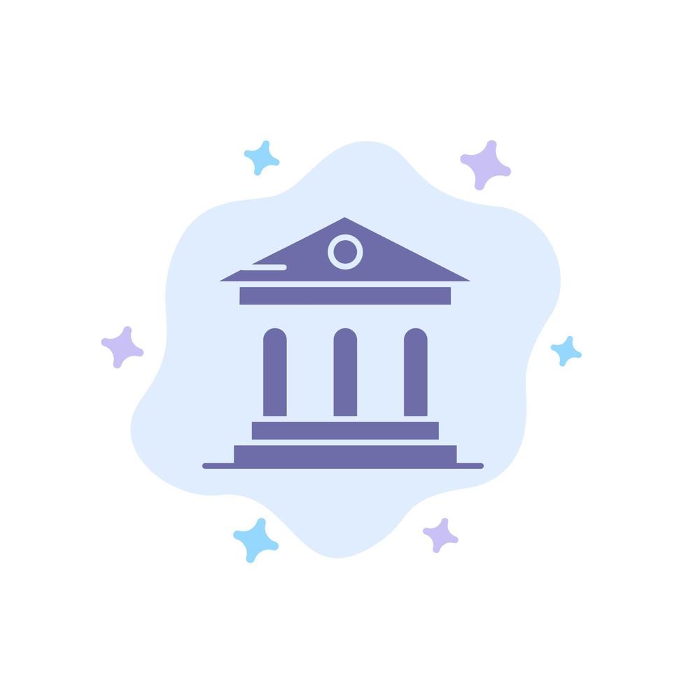 universitet Bank campus domstol blå ikon på abstrakt moln bakgrund vektor