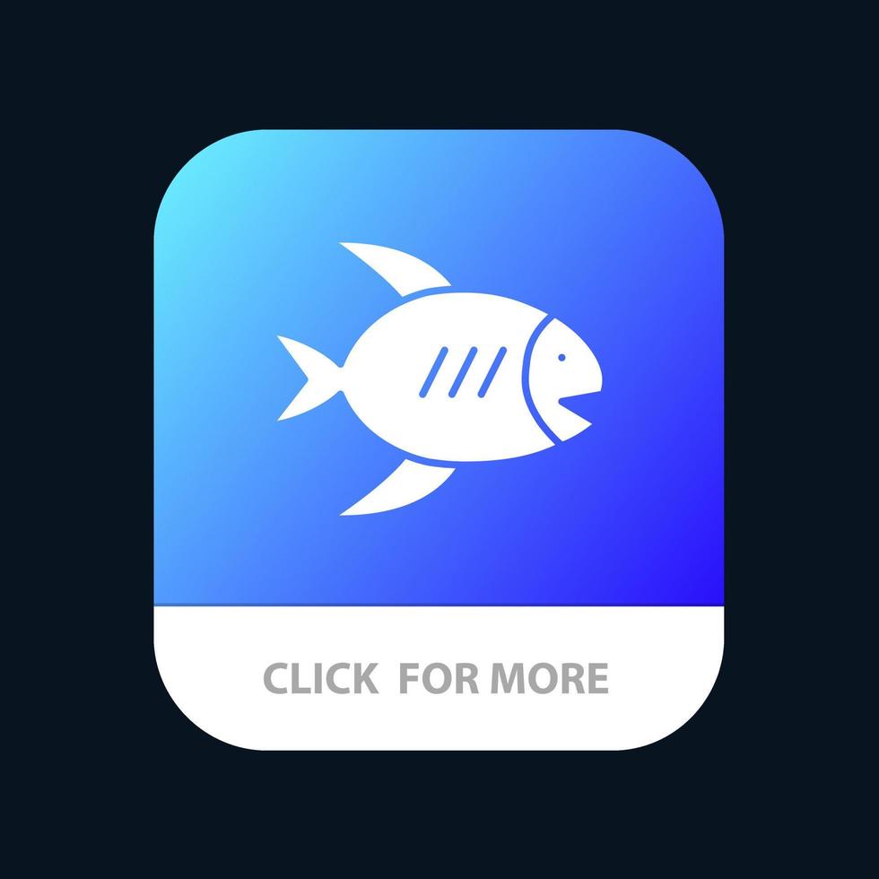 Strand Küste Fisch Meer Mobile App Schaltfläche Android und iOS Glyph-Version vektor