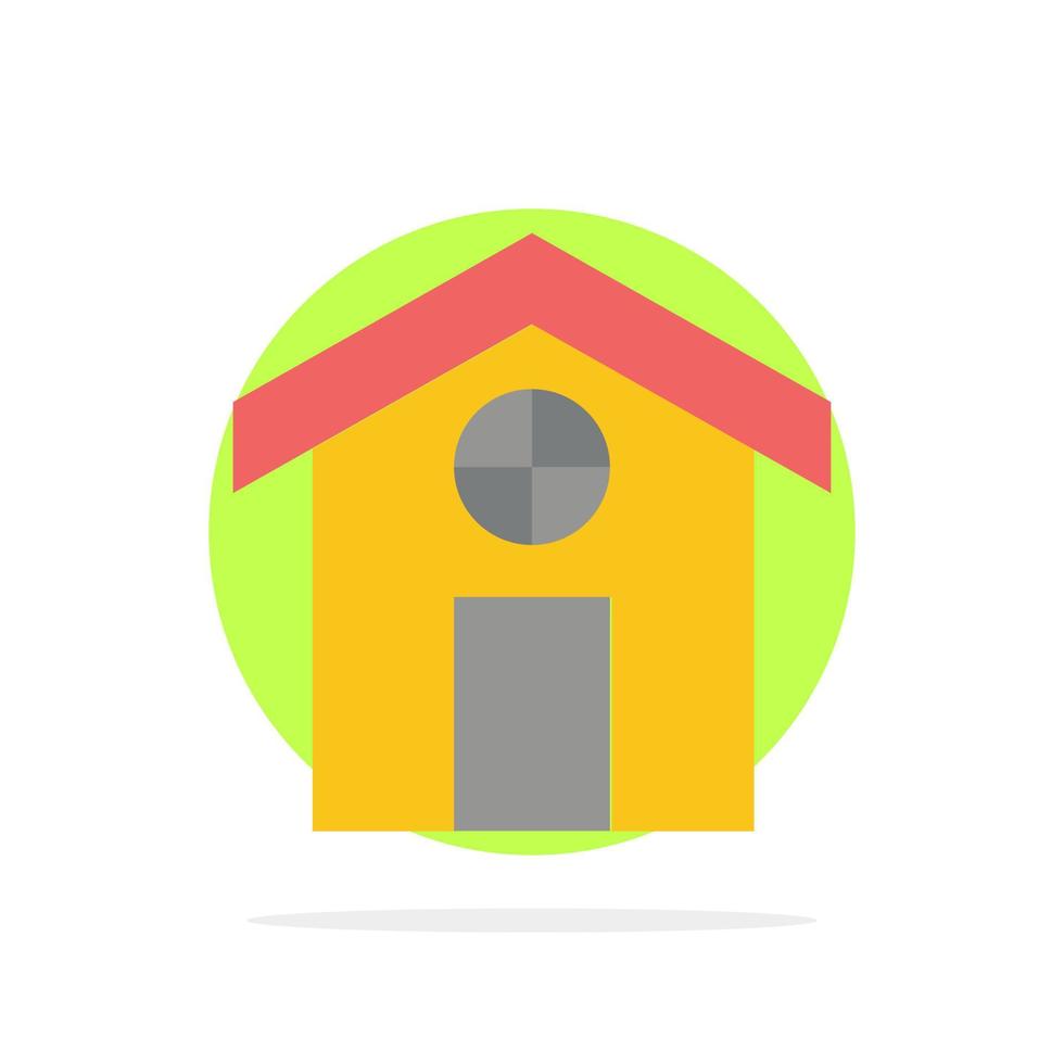 Stadt Bau Haus abstrakte Kreis Hintergrund flache Farbe Symbol vektor