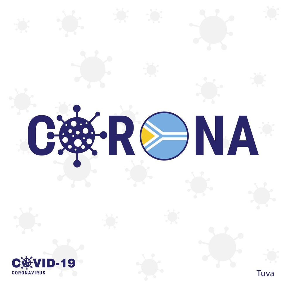 tuva coronavirus typografie covid19 country banner bleib zu hause bleib gesund pass auf deine eigene gesundheit auf vektor