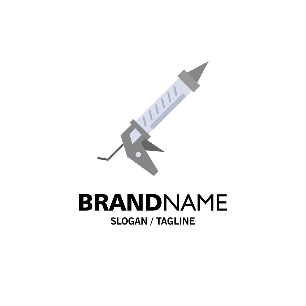 Flache Farbe der Dichtungspistolenreparatur Bauutensilien Business Logo Vorlage vektor
