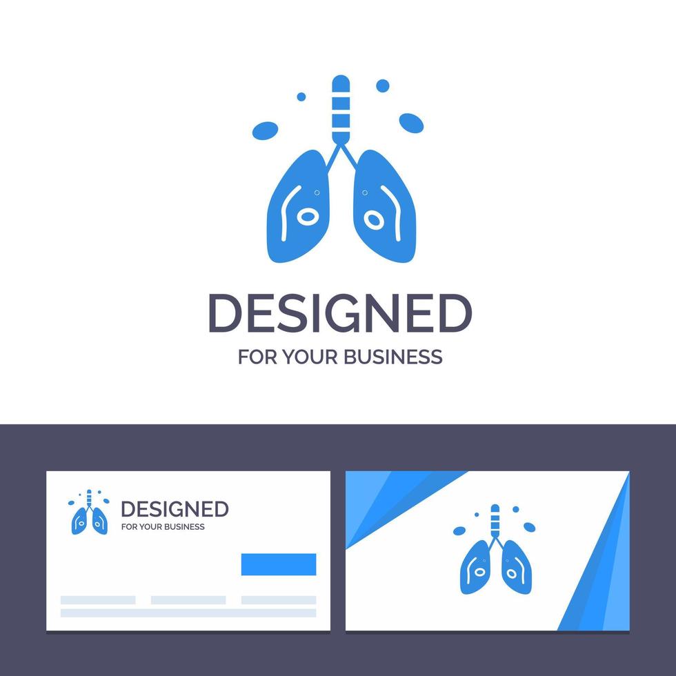 kreativ företag kort och logotyp mall förorening cancer hjärta lunga organ vektor illustration