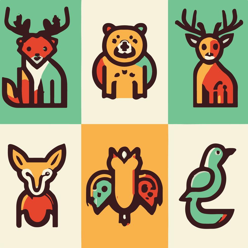 årgång djur- illustration ikon vektor