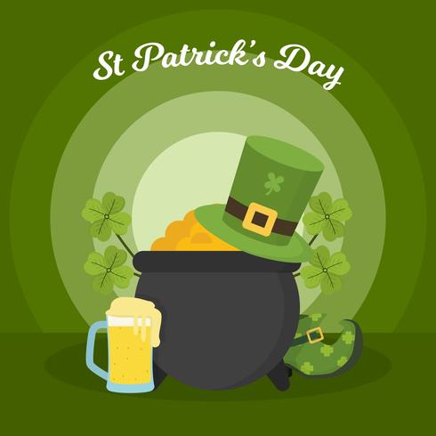 Flache St Patrick Tagesvektor-Illustration vektor