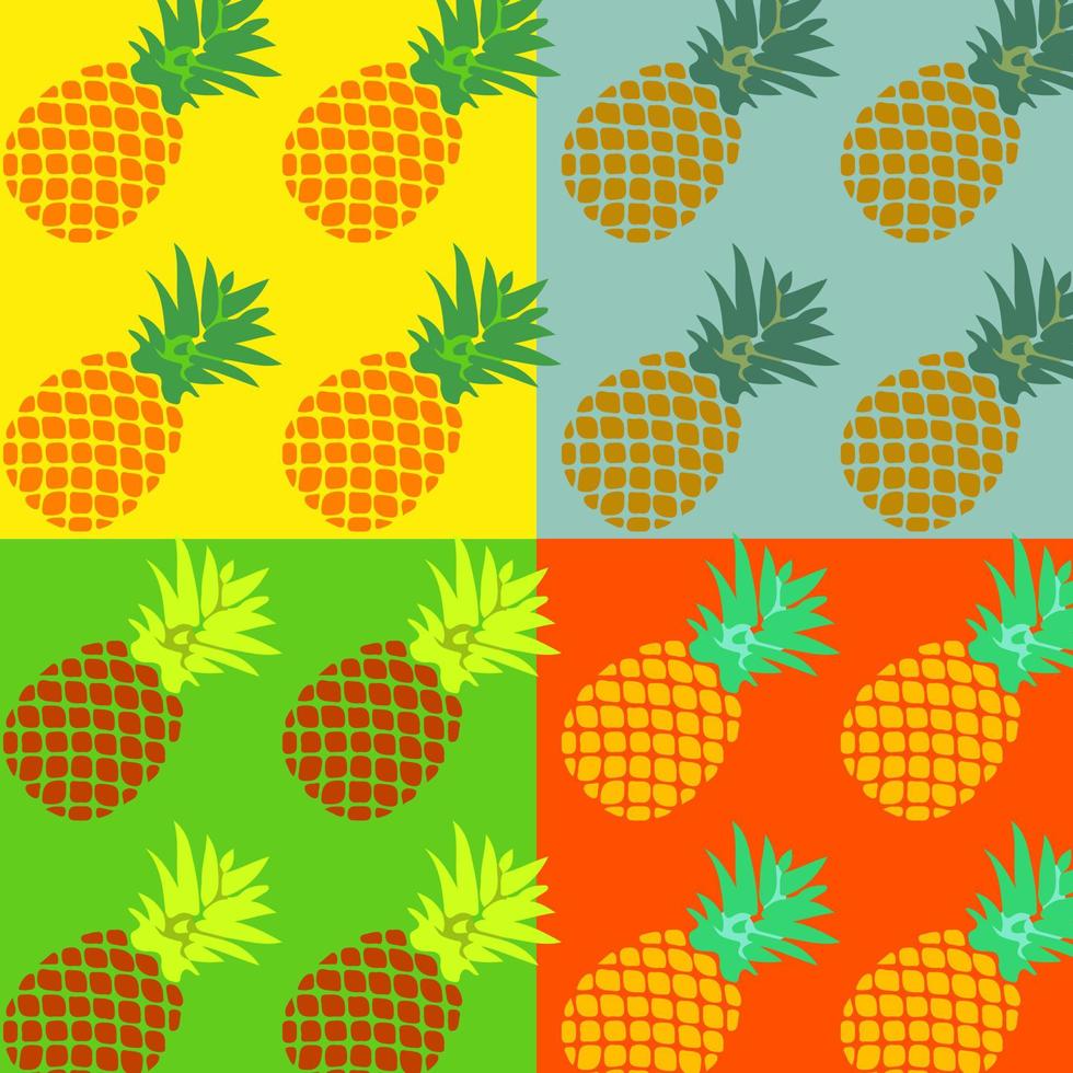 sommer pop art ananas illustrationskonzept. vektor