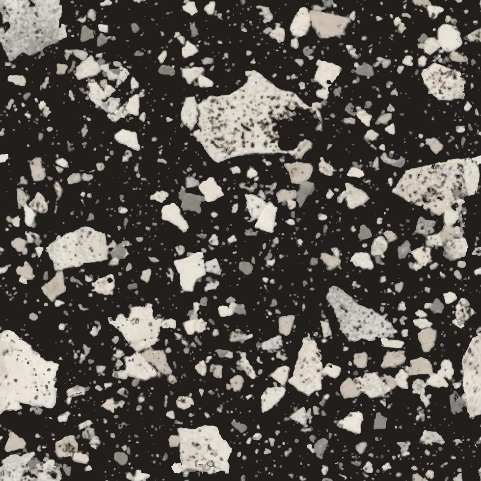 Terrazzo nahtloses Muster. Textur im venezianischen Stil, bestehend aus Naturstein, Granit, Quarz, Marmor, Beton und Kalkstein. vektor