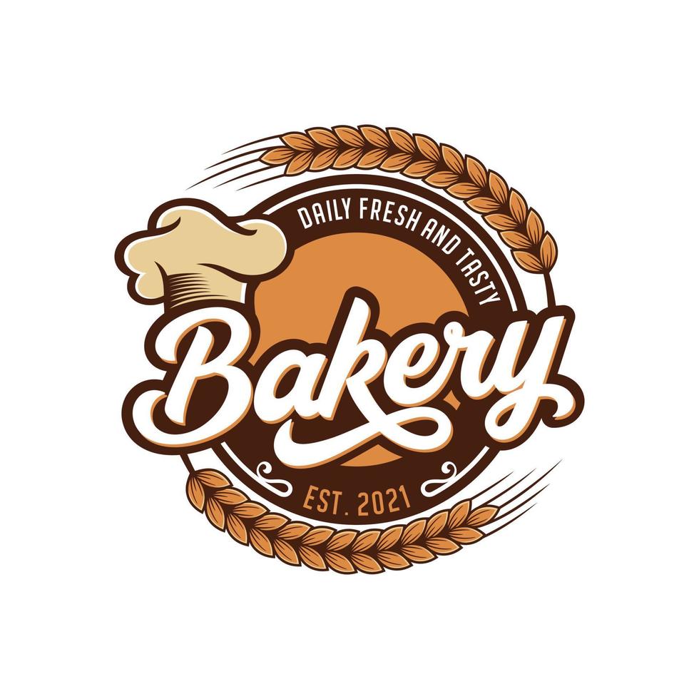 Vintage Retro-Bäckerei-Logo-Design-Vektor-Vorlage vektor