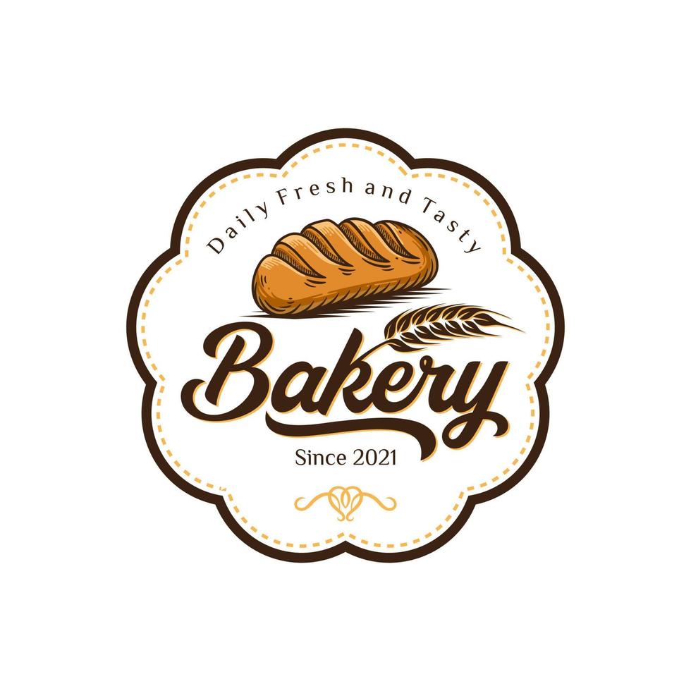 Vintage Retro-Bäckerei-Logo-Design-Vektor-Vorlage vektor