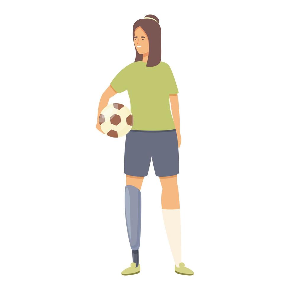 Fußball behinderte Frau Symbol Cartoon-Vektor. Behindertensport vektor