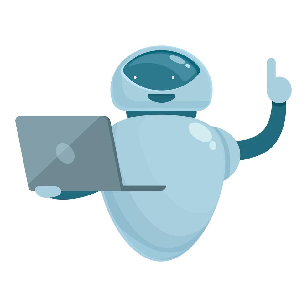 Laptop-Bot-Lektionssymbol Cartoon-Vektor. Gewerbeschule vektor