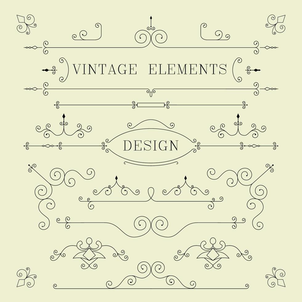 Vintage-Design, Rahmen, Retro-Elemente, Rahmen, Vektor