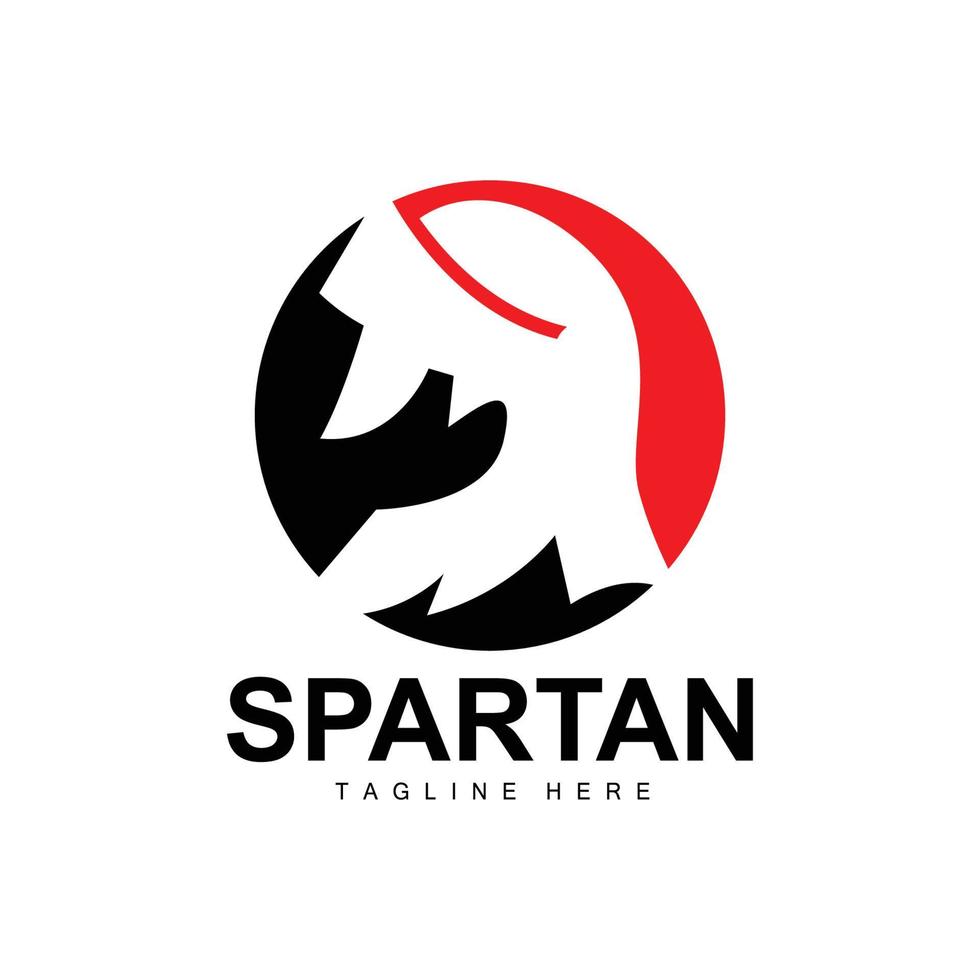 spartanisches Logo, Kriegshelm-Anzugsvektor, barbarische Rüstungsikone, Wikinger, Fitness-Fit-Design, Fitness vektor