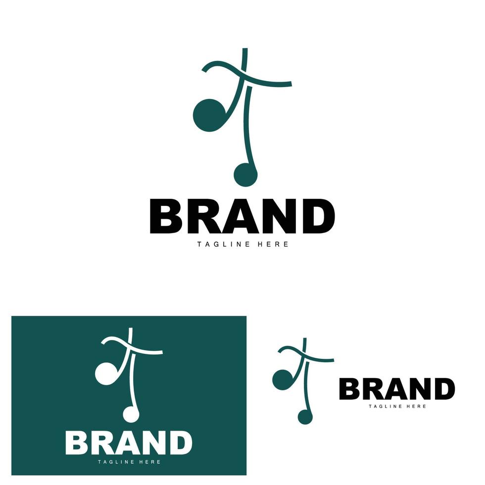 einfaches Musikrhythmus-Logo, Musiknoten-Song-Ton-Vektordesign vektor