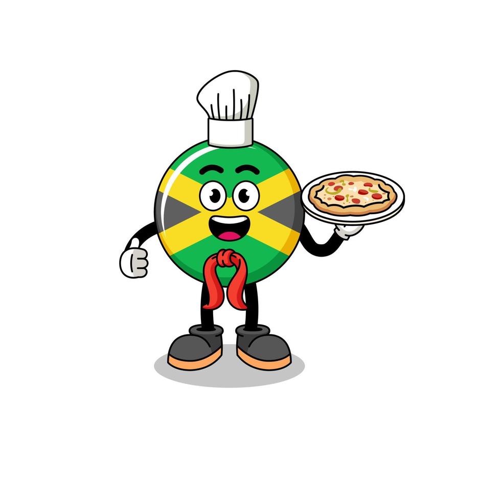 illustration av jamaica flagga som ett italiensk kock vektor