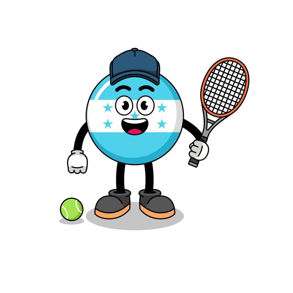 Honduras-Flaggenillustration als Tennisspieler vektor