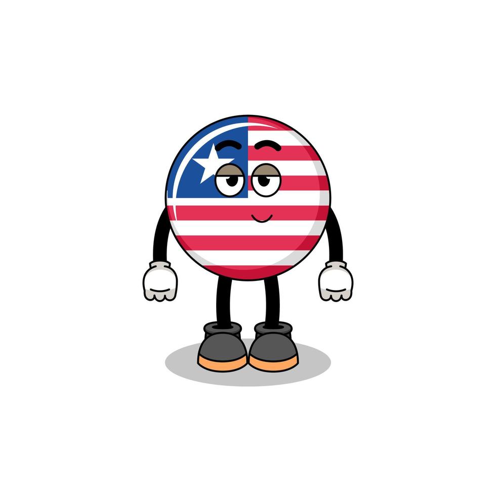 Liberia-Flagge Cartoon-Paar mit schüchterner Pose vektor