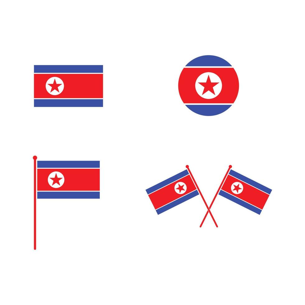 norr koreanska flagga ikon logotyp vektor