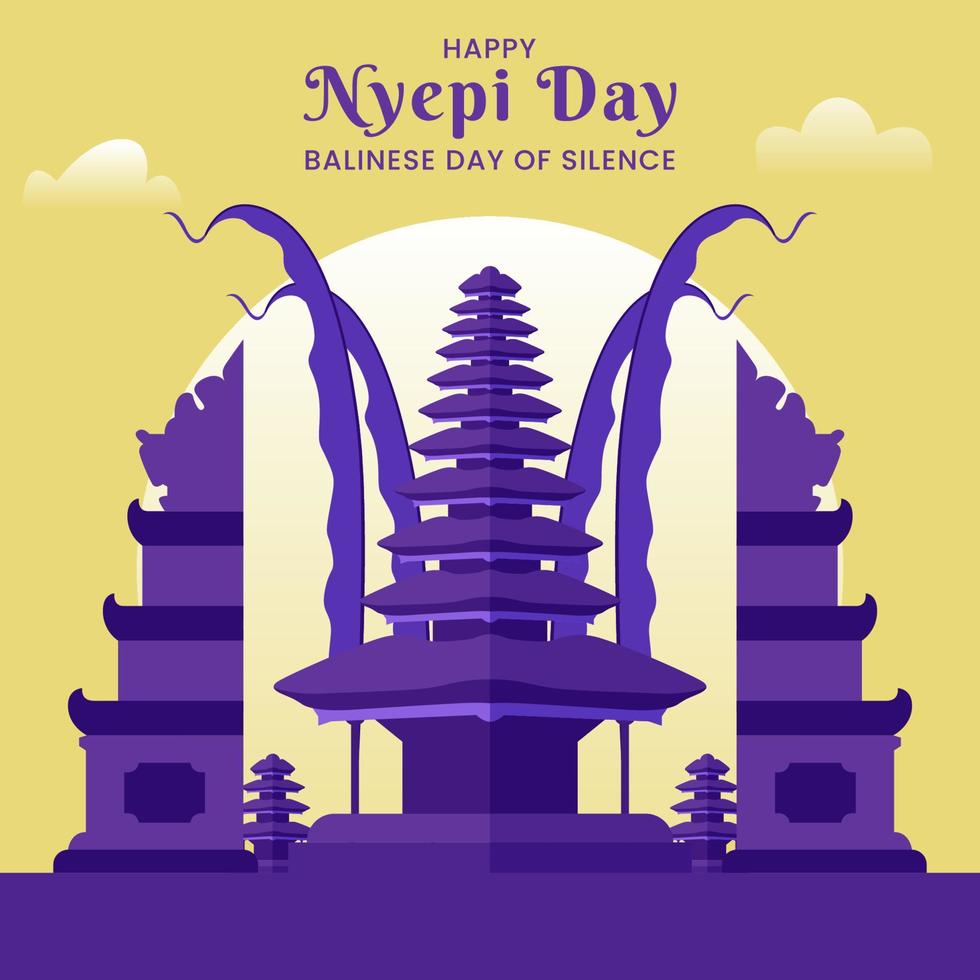 Illustration des Nyepi-Tages oder des balinesischen Tages der Stille. vektor
