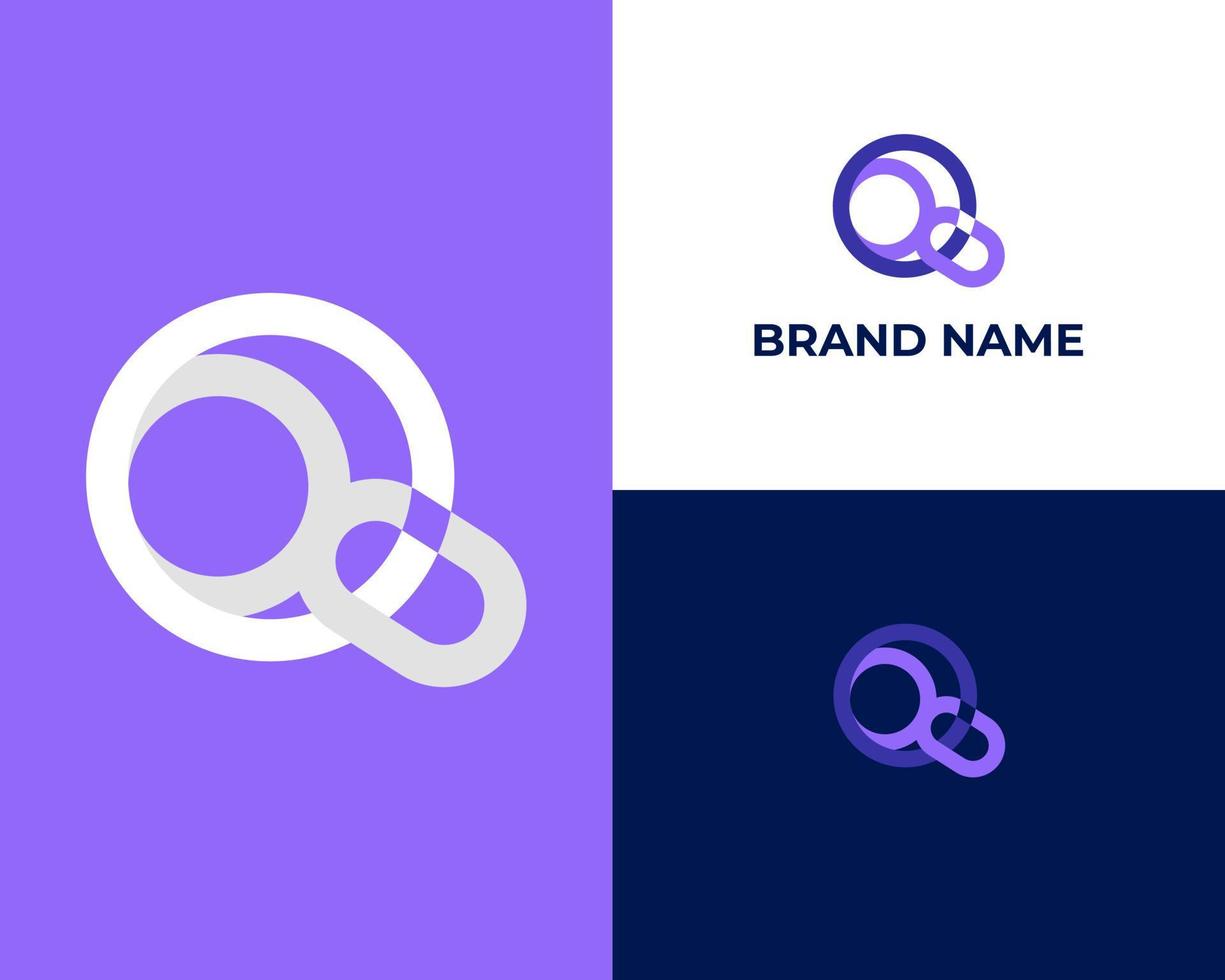 q minimal logotyp ikon design mall element vektor