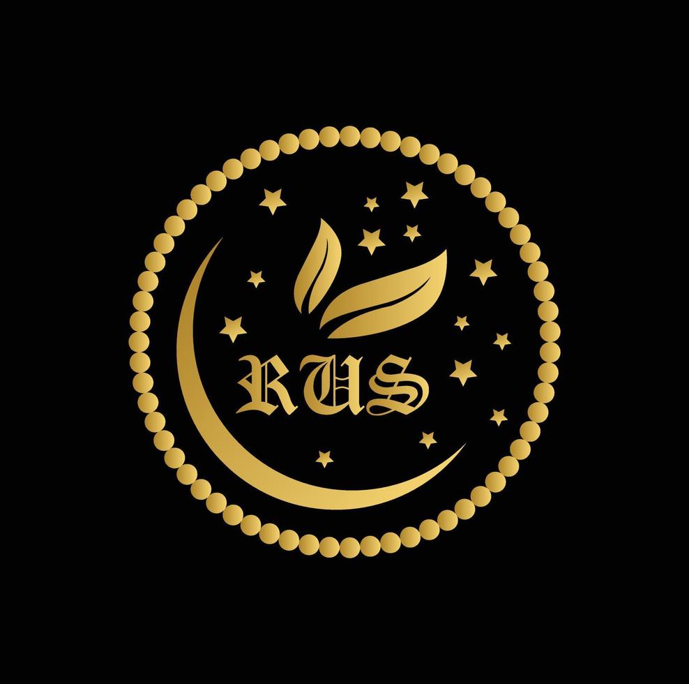 Rus-Logo, Rus-Buchstabe, Rus-Brief-Logo-Design, Rus-Initialen-Logo, Rus verbunden mit Kreis- und Großbuchstaben-Monogramm-Logo, Rus-Typografie für Technologie, Rus-Geschäfts- und Immobilienmarke, vektor