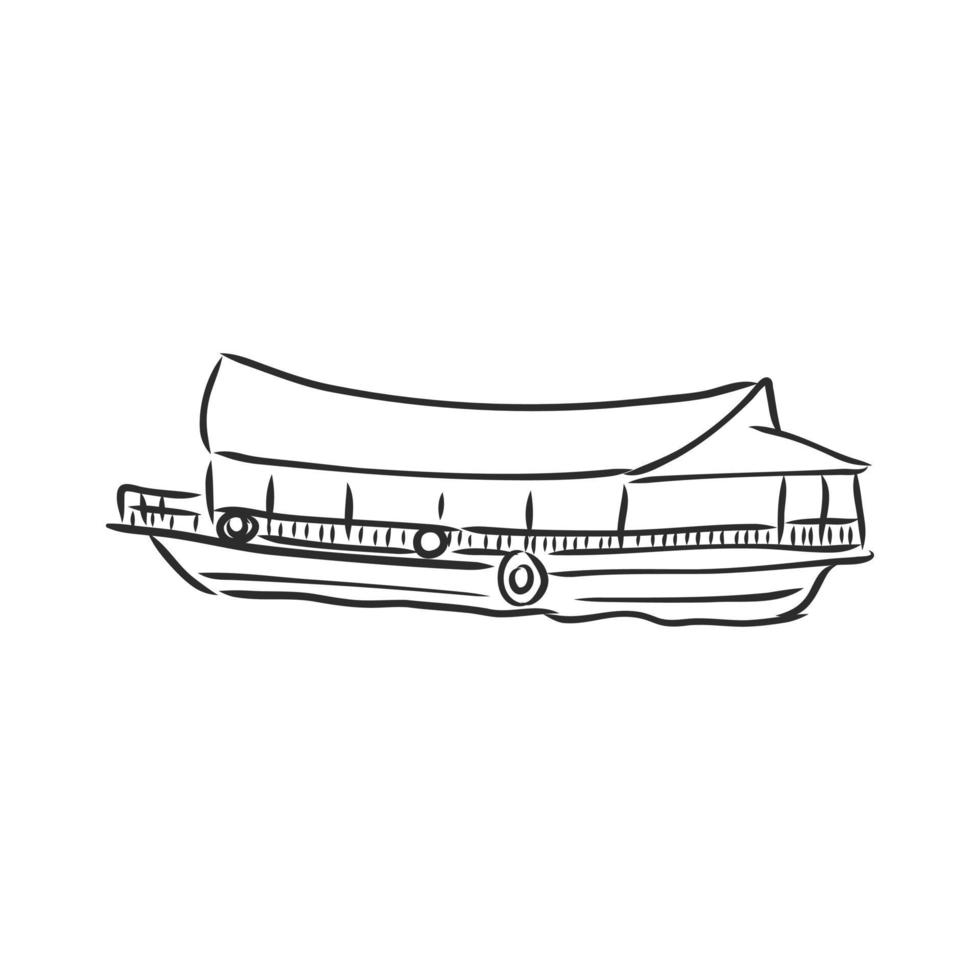 kinesisk båt vektor skiss