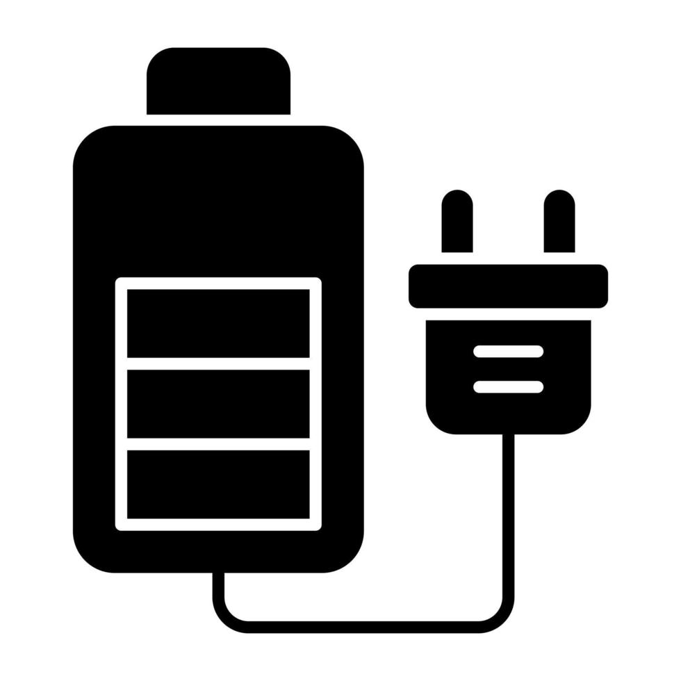 Glyph-Design-Ikone der elektrischen Batterie vektor