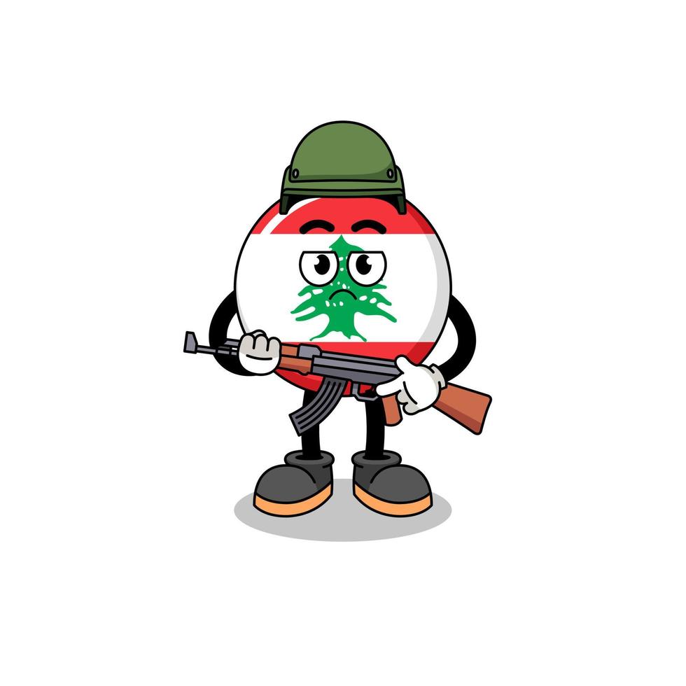 Cartoon des Libanon-Flaggensoldaten vektor