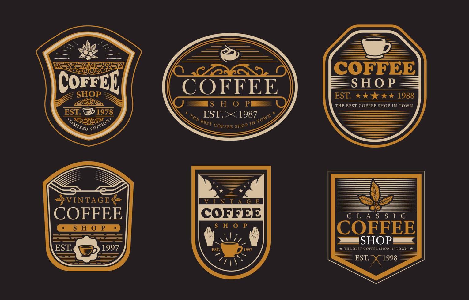 årgång kaffe logotyp begrepp vektor