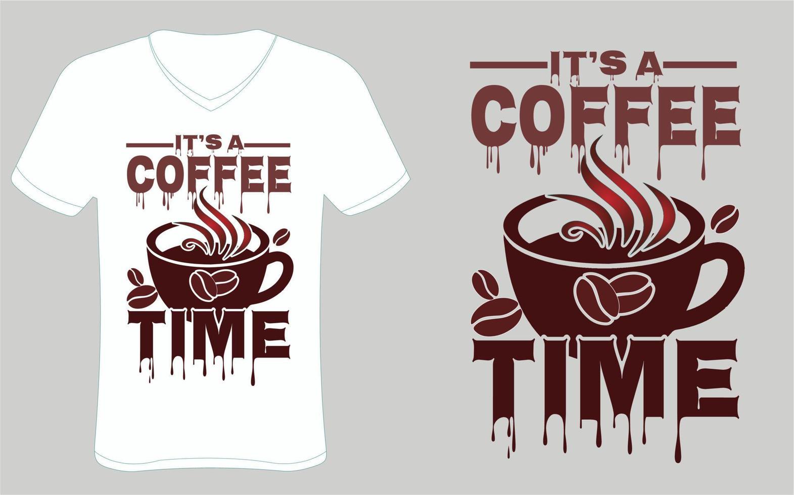 kaffee t-shirt design kostenloser vektor. vektor