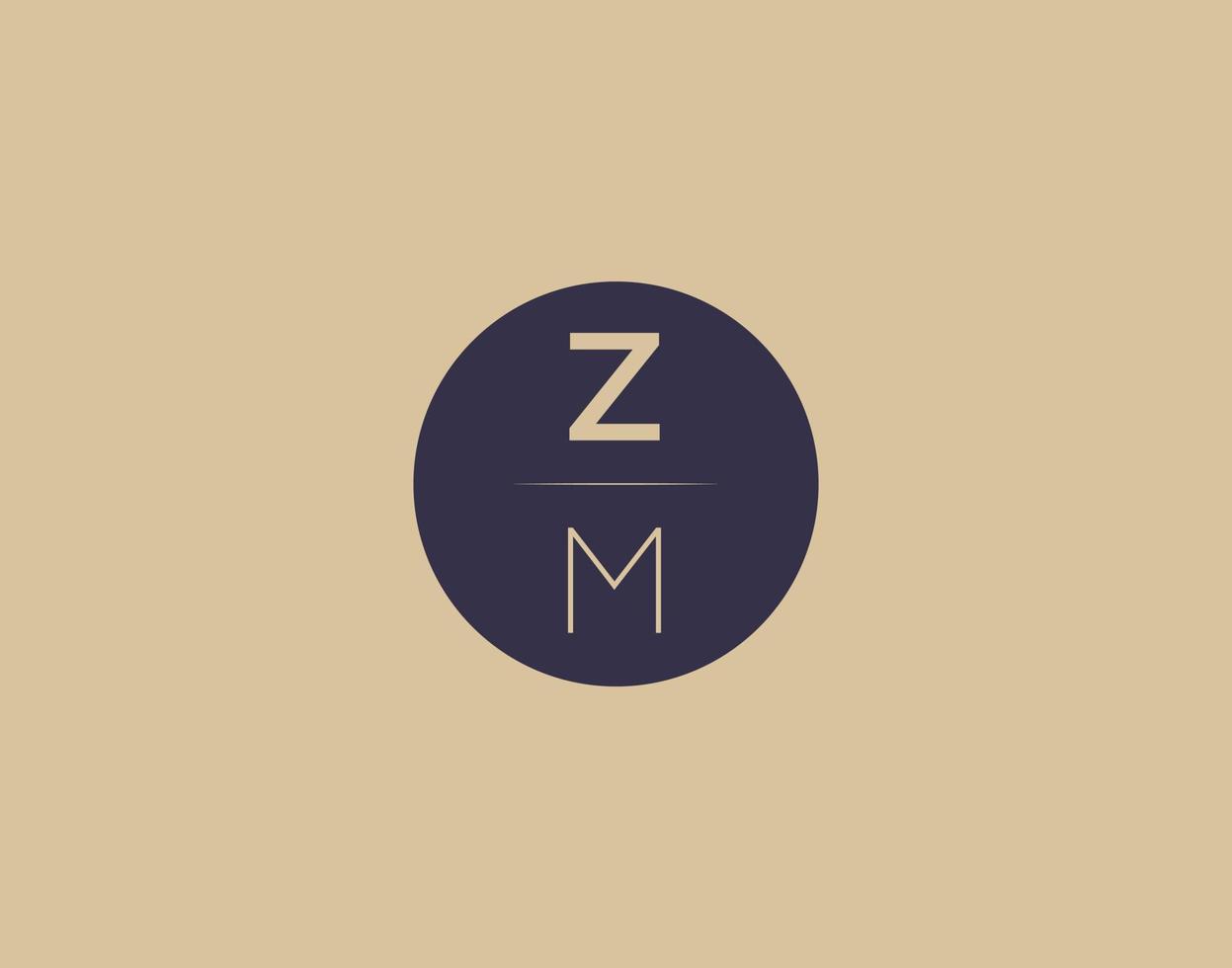 zm brev modern elegant logotyp design vektor bilder