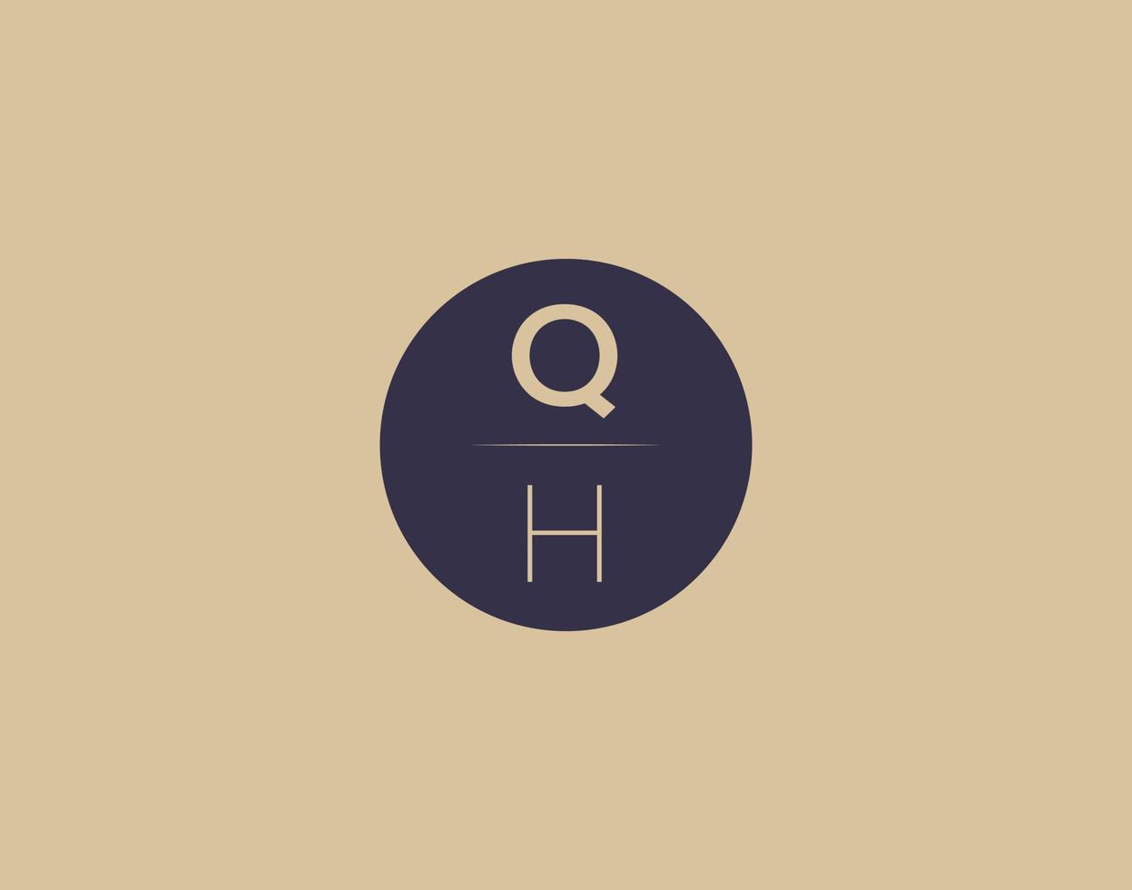 qh Brief moderne elegante Logo-Design-Vektorbilder vektor