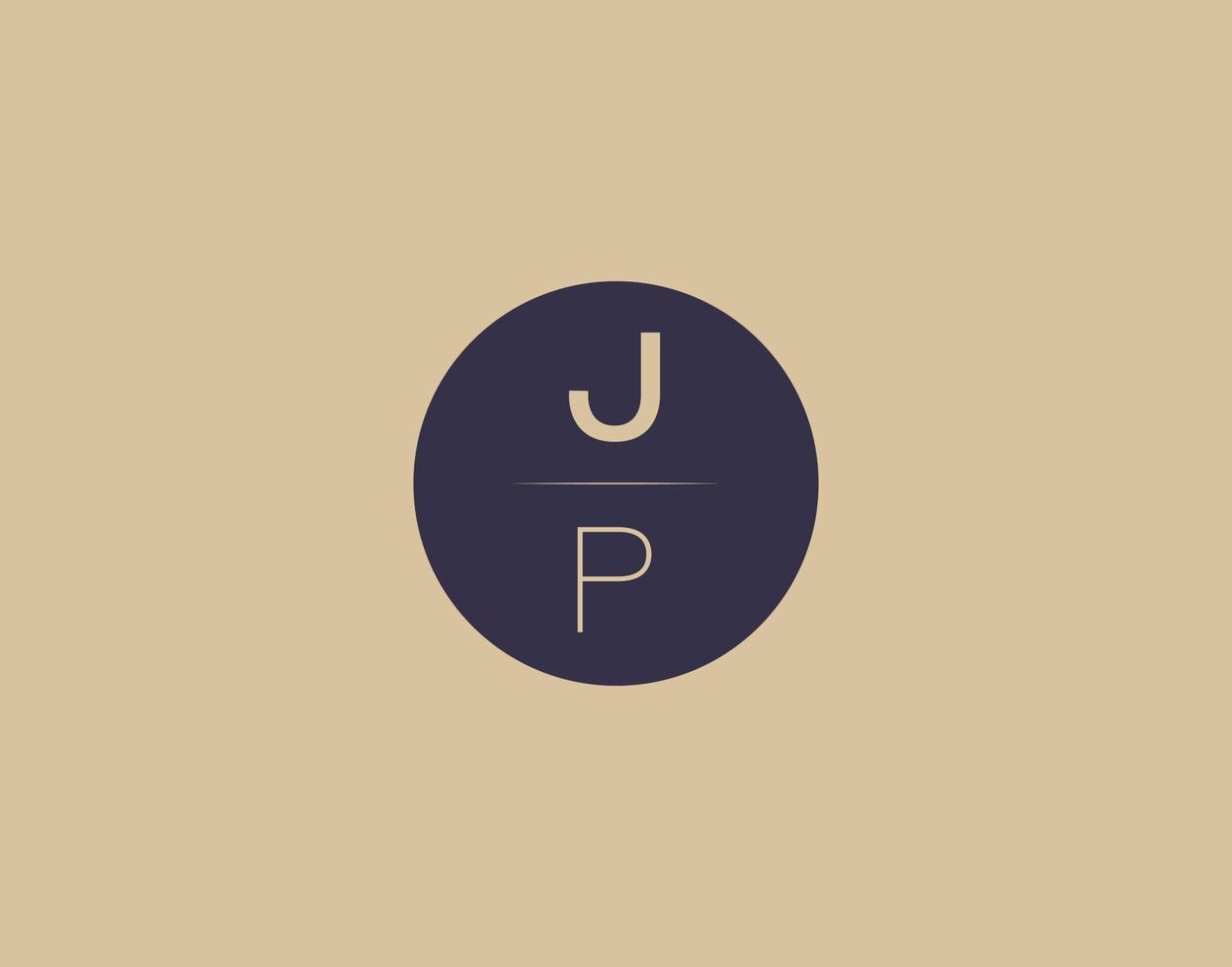 jp Brief moderne elegante Logo-Design-Vektorbilder vektor