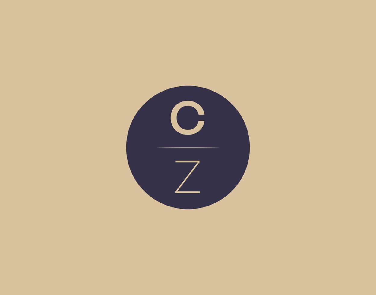 cz-Brief moderne elegante Logo-Design-Vektorbilder vektor
