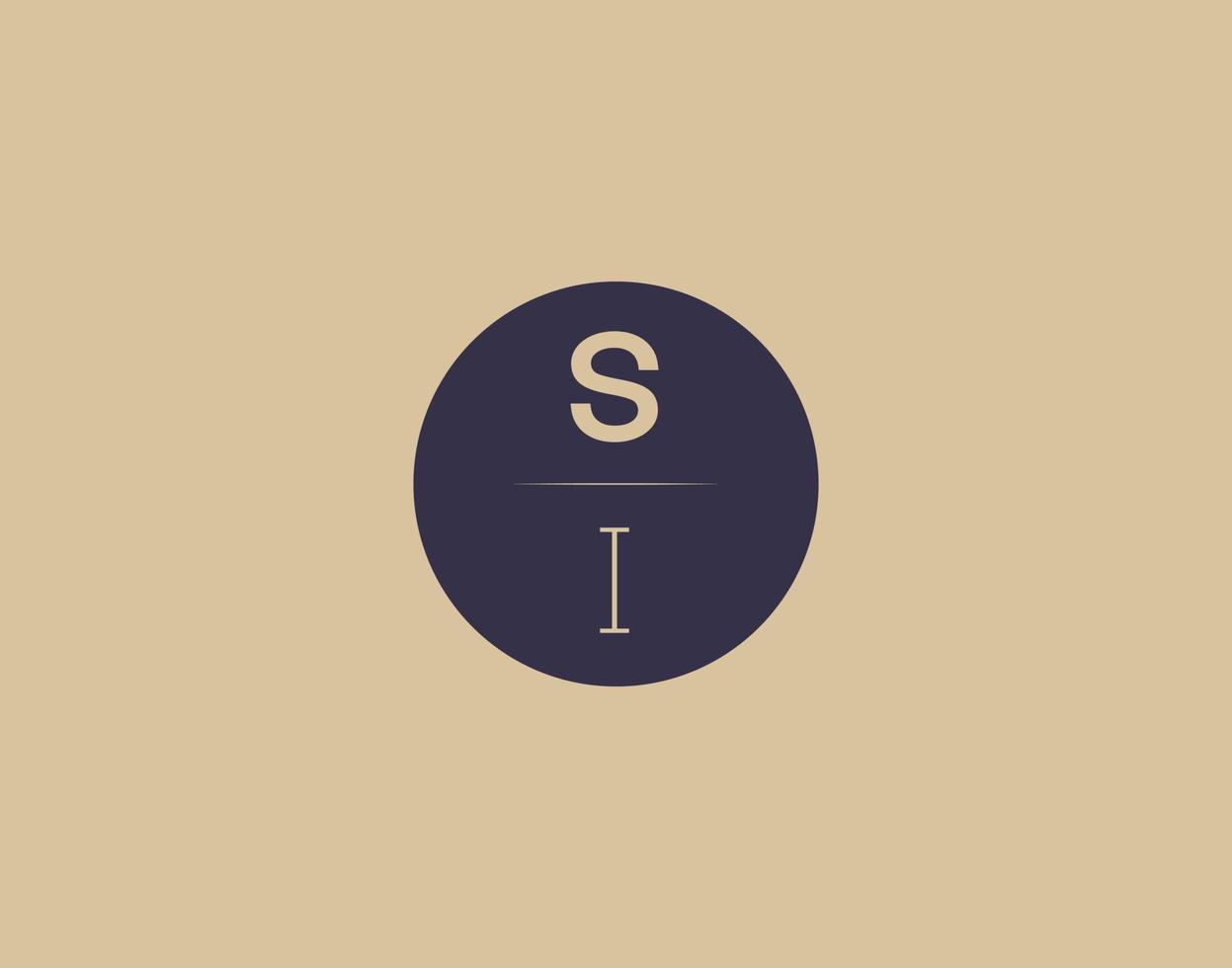 si-Brief moderne elegante Logo-Design-Vektorbilder vektor
