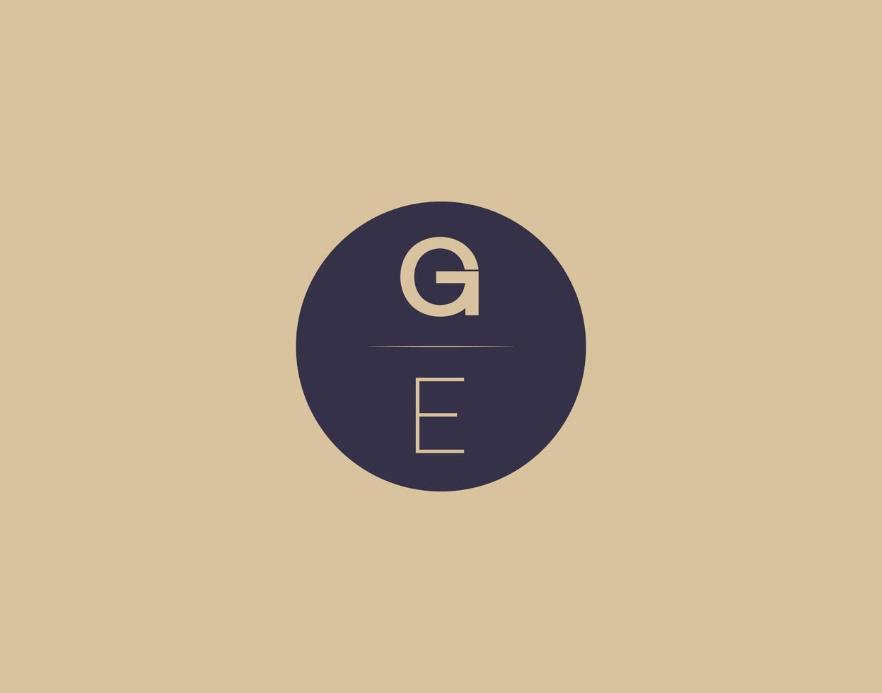 ge-Brief moderne elegante Logo-Design-Vektorbilder vektor