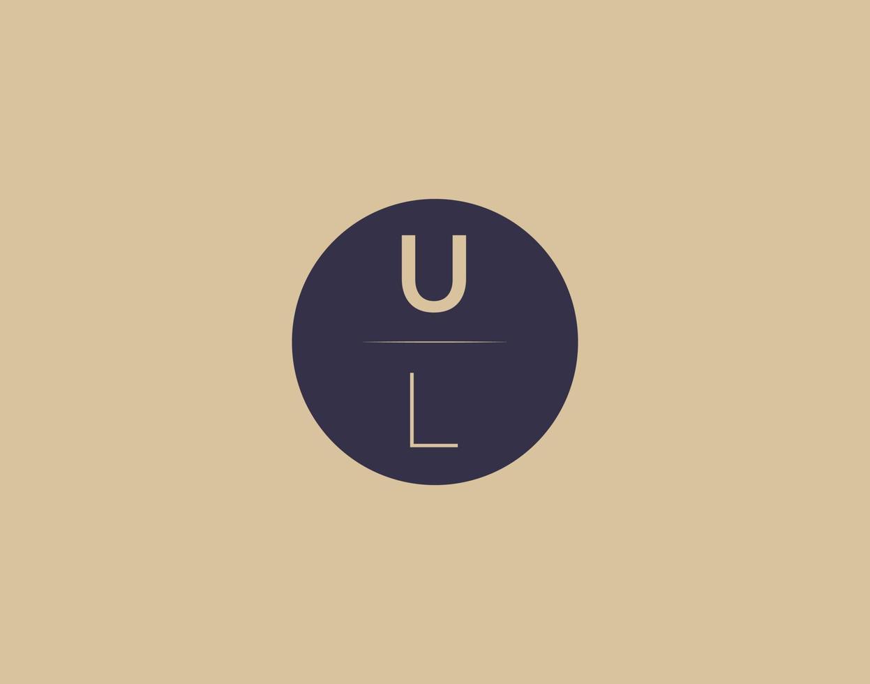 ul brev modern elegant logotyp design vektor bilder