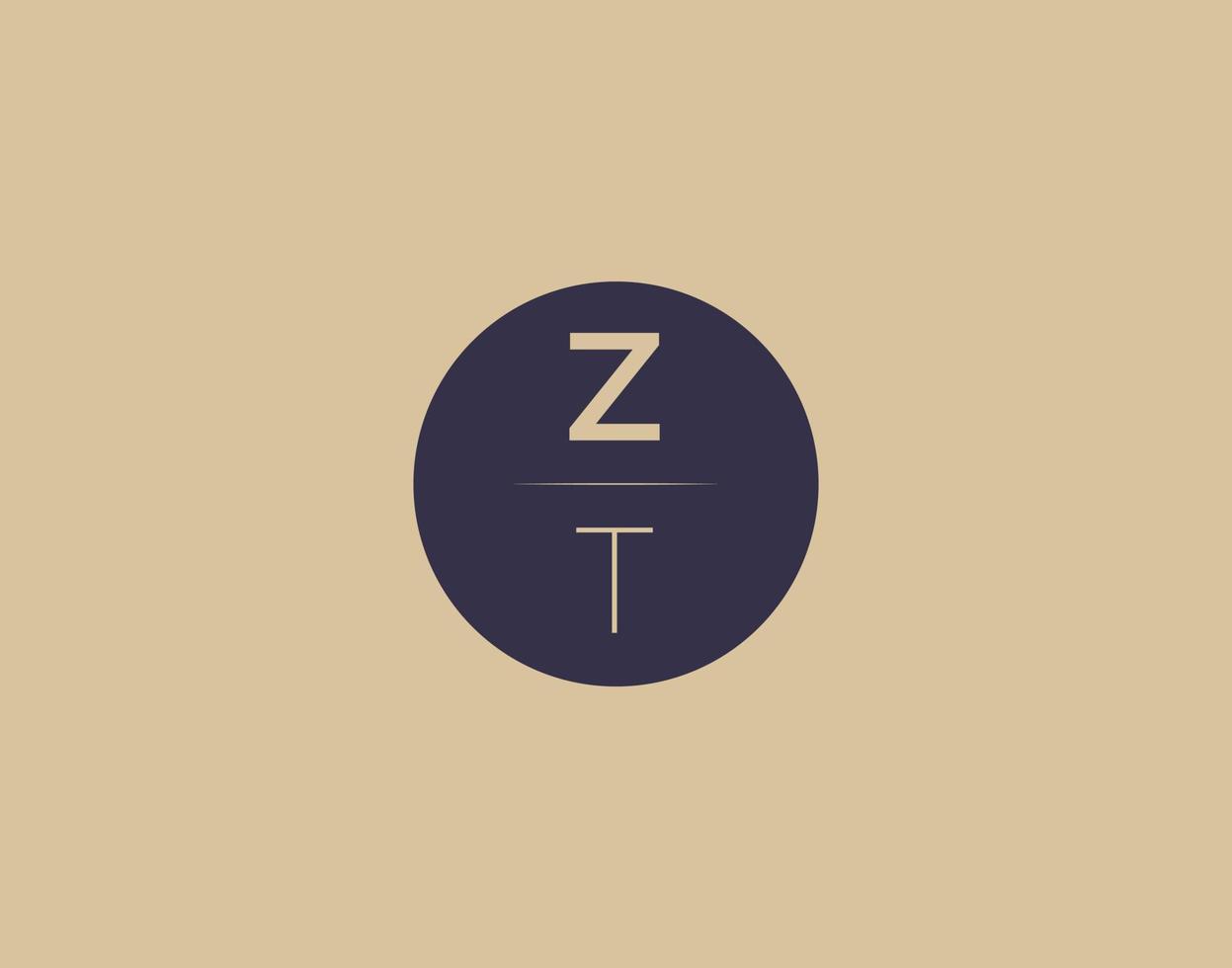 zt brev modern elegant logotyp design vektor bilder