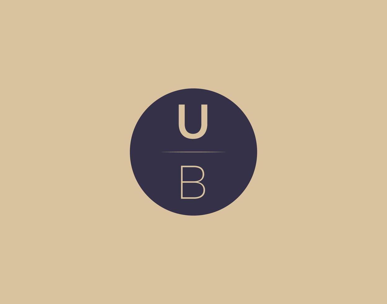 ub-Buchstabe moderne elegante Logo-Design-Vektorbilder vektor