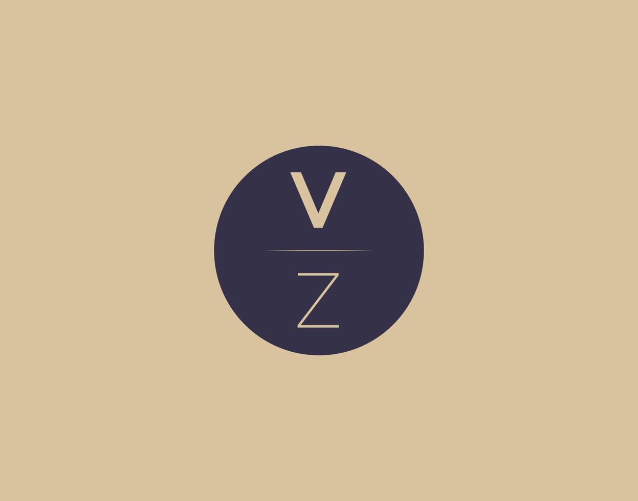 vz Brief moderne elegante Logo-Design-Vektorbilder vektor