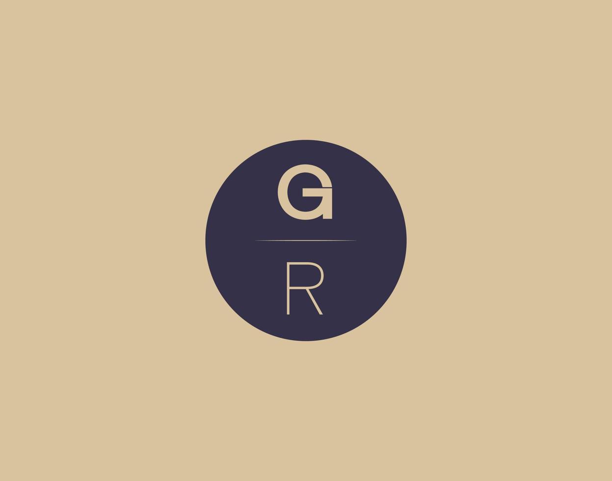 gr brev modern elegant logotyp design vektor bilder