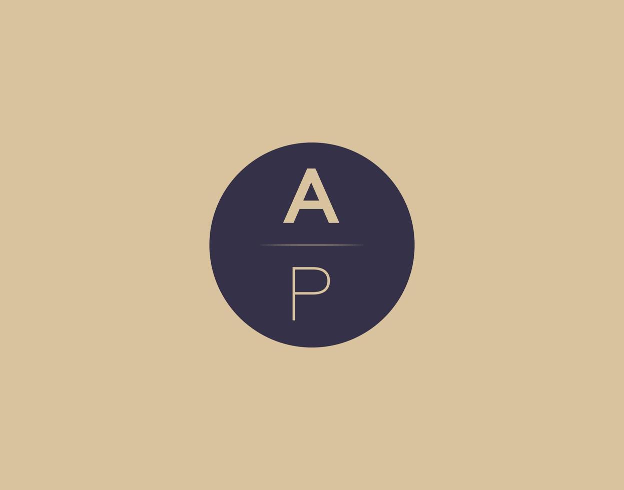 ap Brief moderne elegante Logo-Design-Vektorbilder vektor