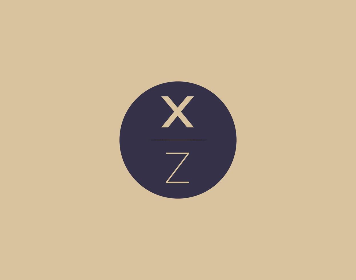 xz brev modern elegant logotyp design vektor bilder