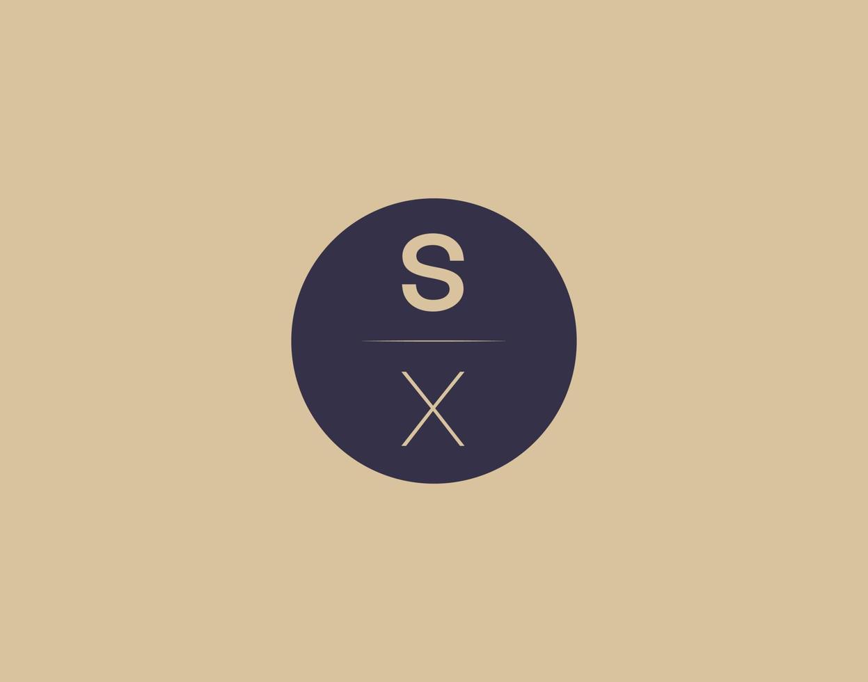 sx brev modern elegant logotyp design vektor bilder