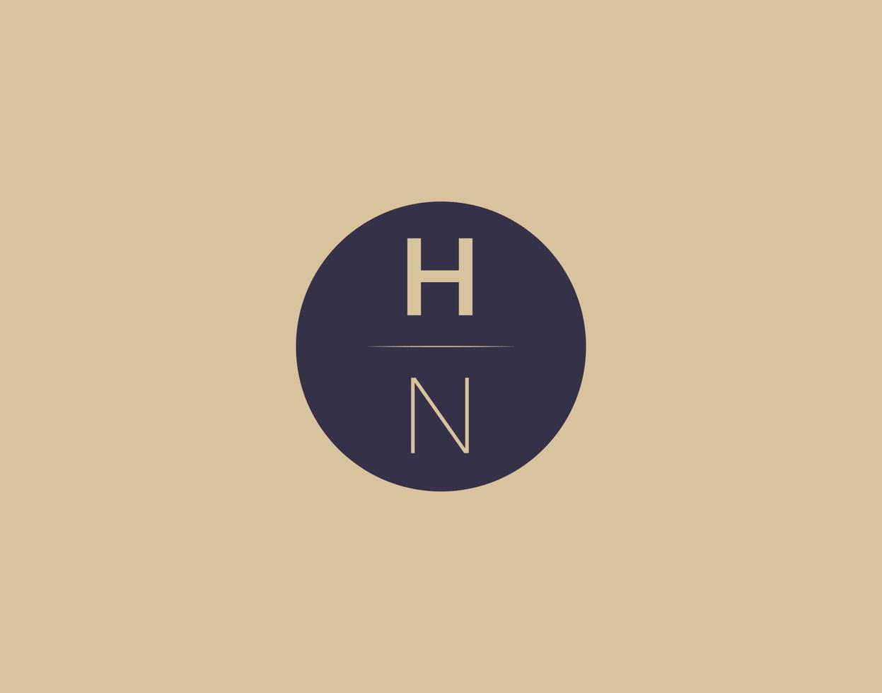 hn Brief moderne elegante Logo-Design-Vektorbilder vektor