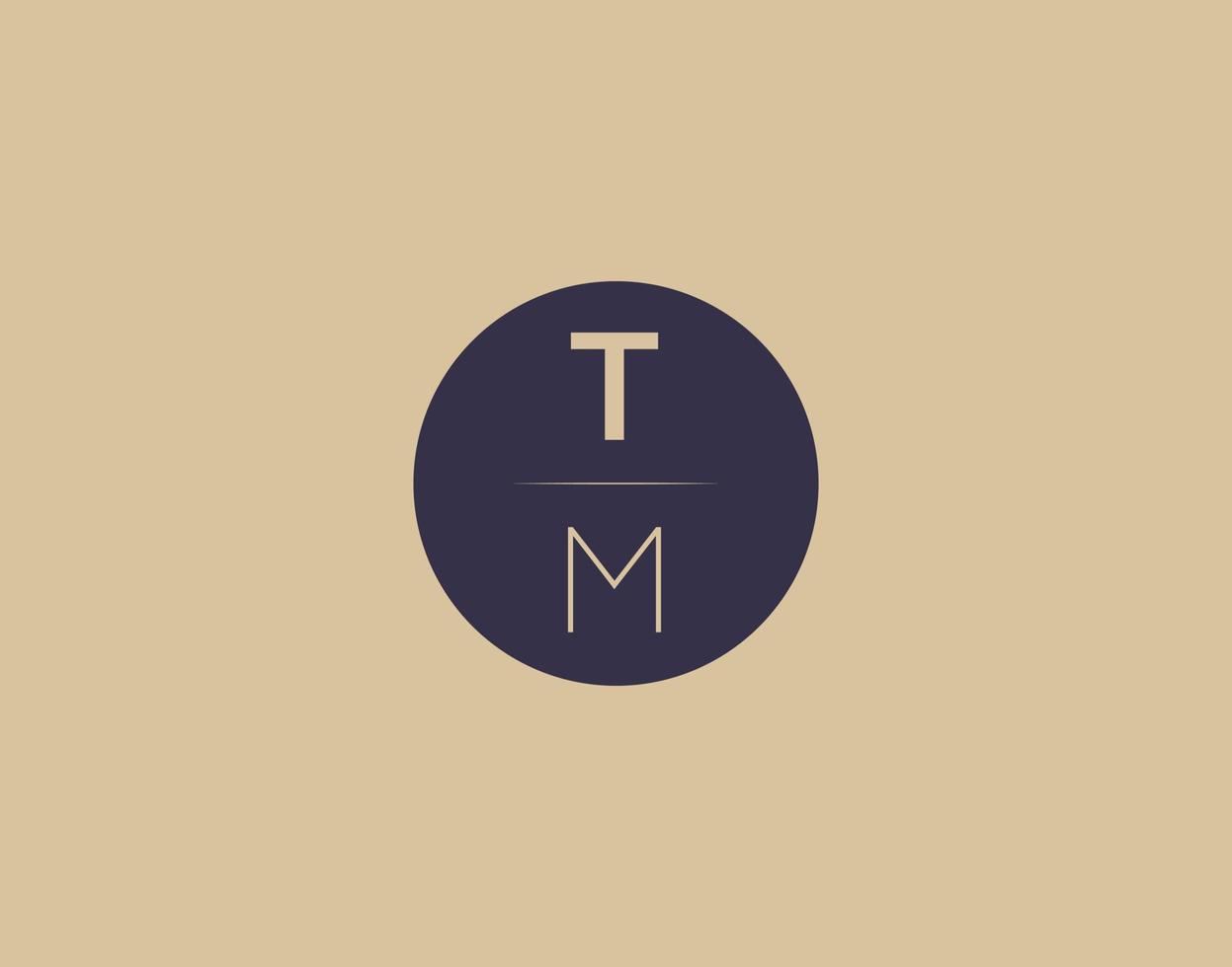 tm brev modern elegant logotyp design vektor bilder