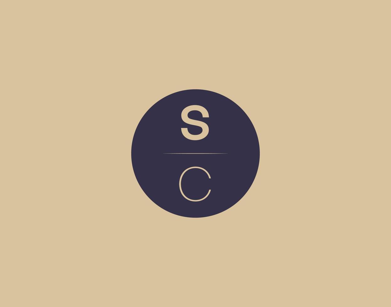 sc brev modern elegant logotyp design vektor bilder